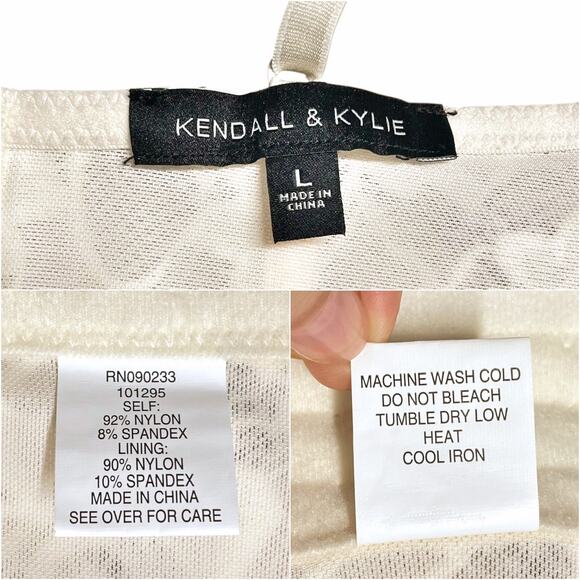 KENDALL & KYLIE Midnight Lover Lace Corset Top in Sand (Cream/Ivory) Size L - Picture 8 of 8